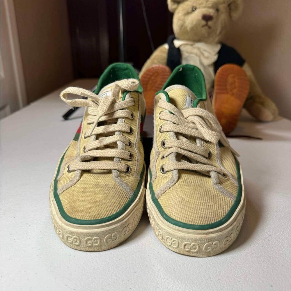 Used women Gucci Tennis 1977 Canvas Trainers in Cream Canvas White Sz 38 / US 8 - Picture 12 of 12